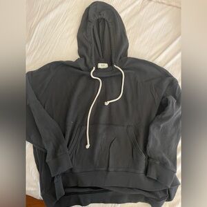 Aerie Charcoal Gray Waffleknit Hoodie